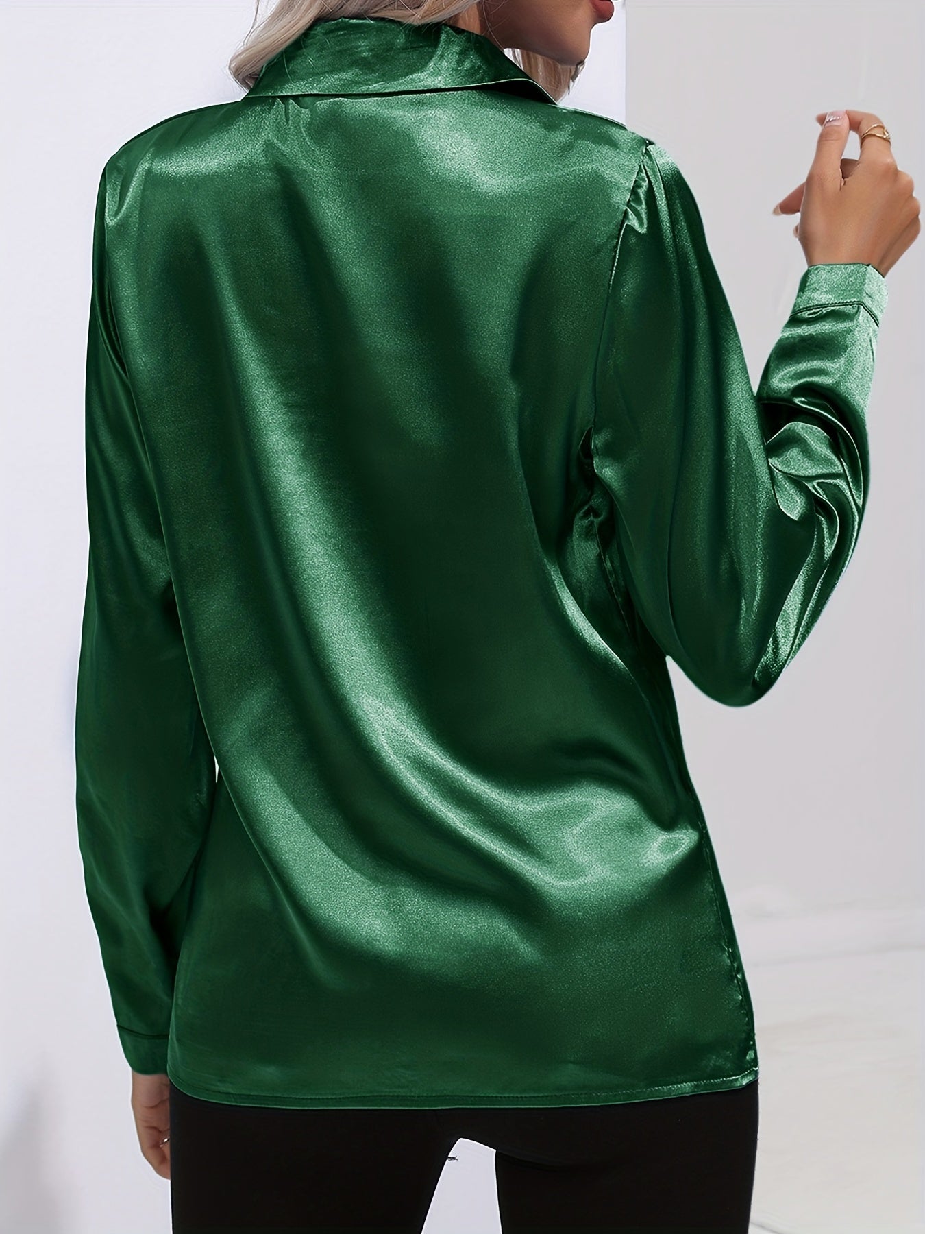 Blouse Satinée Décontractée | Élégance & Confort | Style Polyvalent