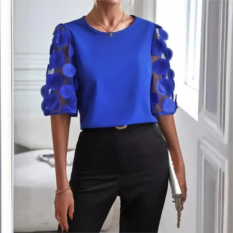 Blouse Dentelle & Mesh | Élégante & Légère | Transparence Raffinée