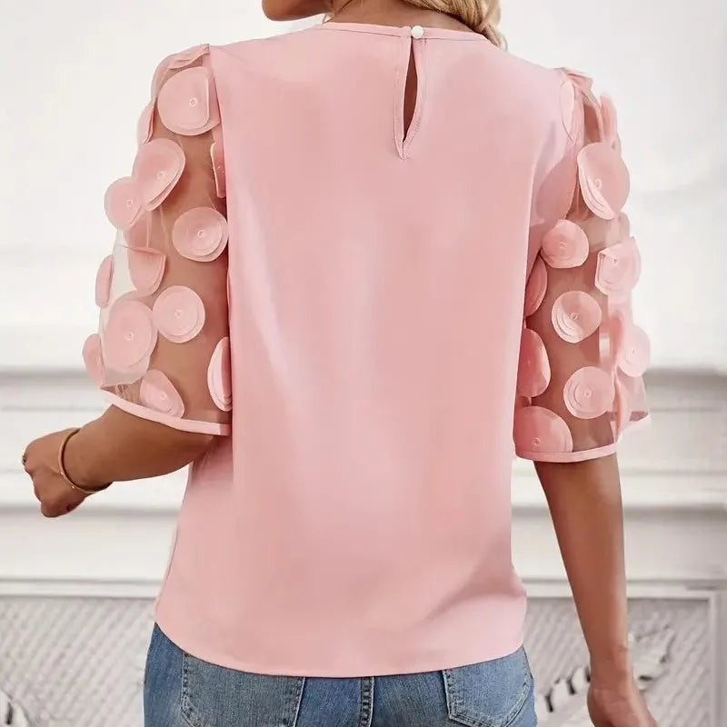 Blouse Dentelle & Mesh | Élégante & Légère | Transparence Raffinée