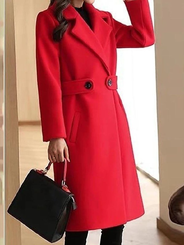 Sara | Manteau en Laine Ceinturé | Élégance & Chaleur