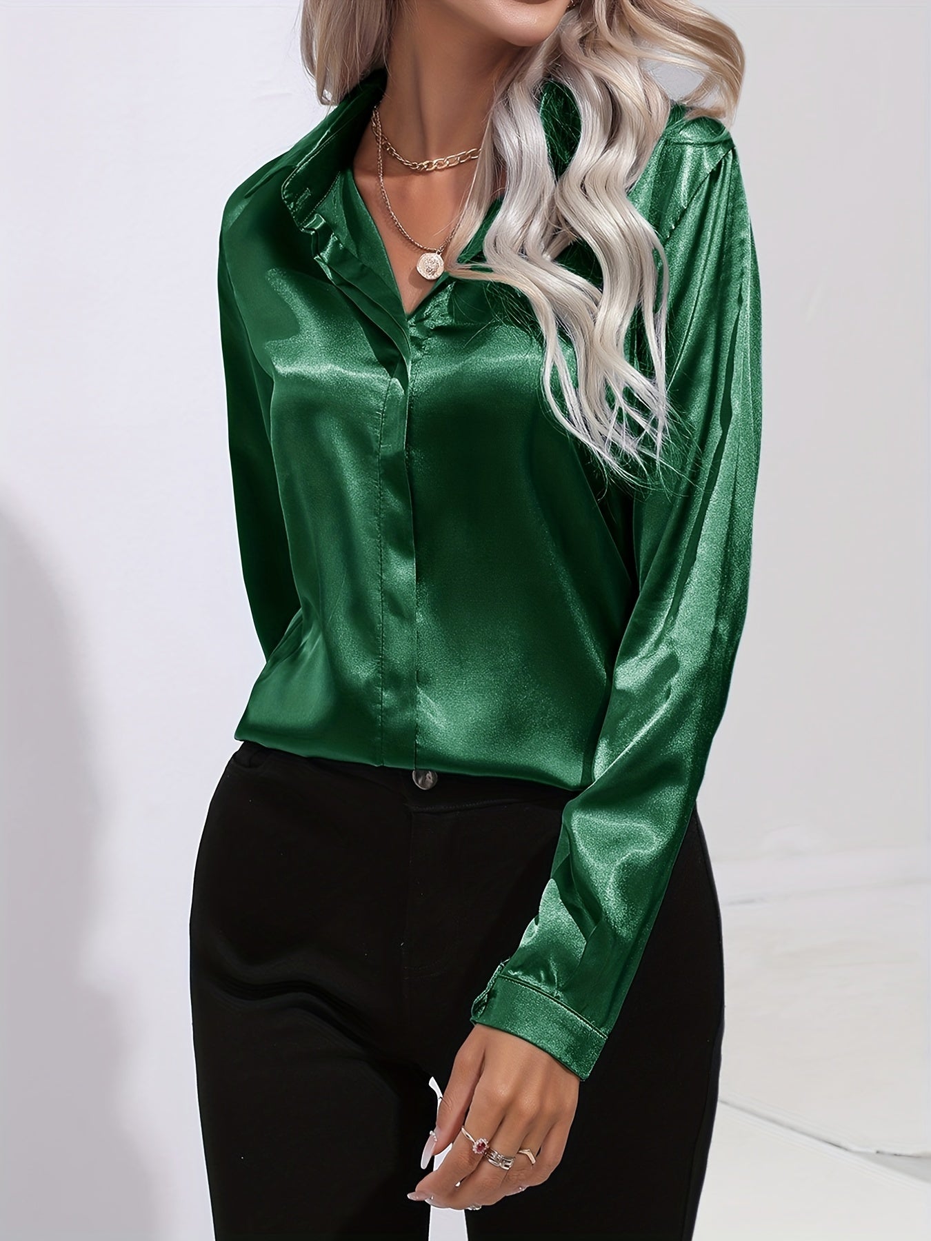 Blouse Satinée Décontractée | Élégance & Confort | Style Polyvalent