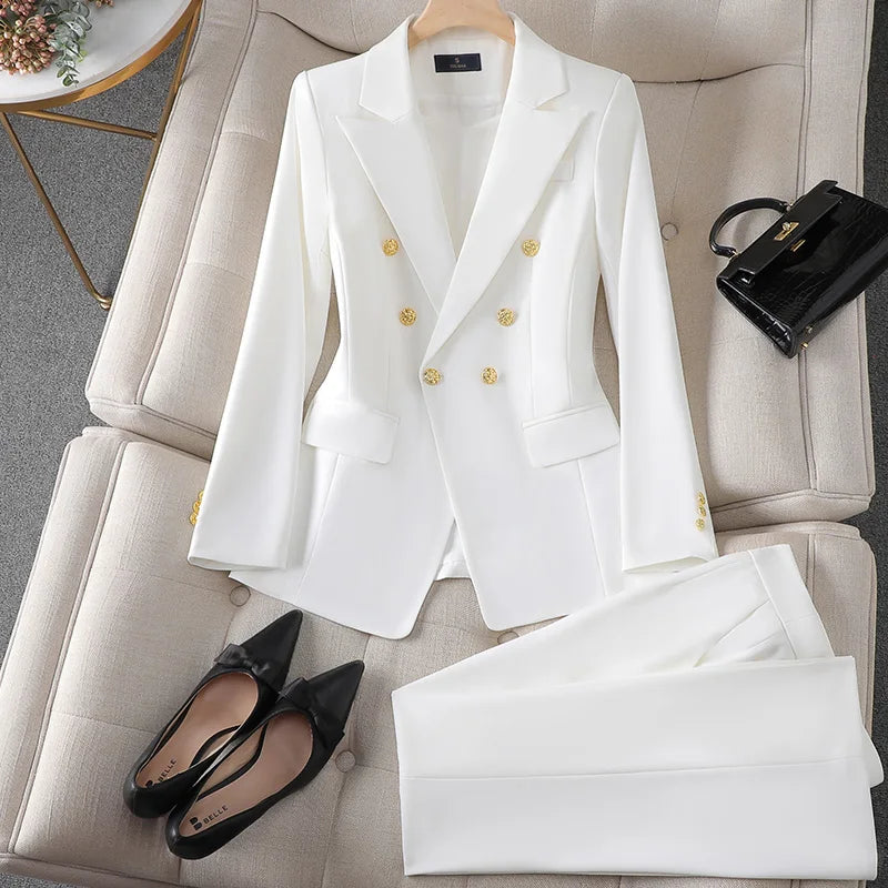 Ensemble Blazer & Pantalon Femme | Élégant & Professionnel | Touche Audacieuse
