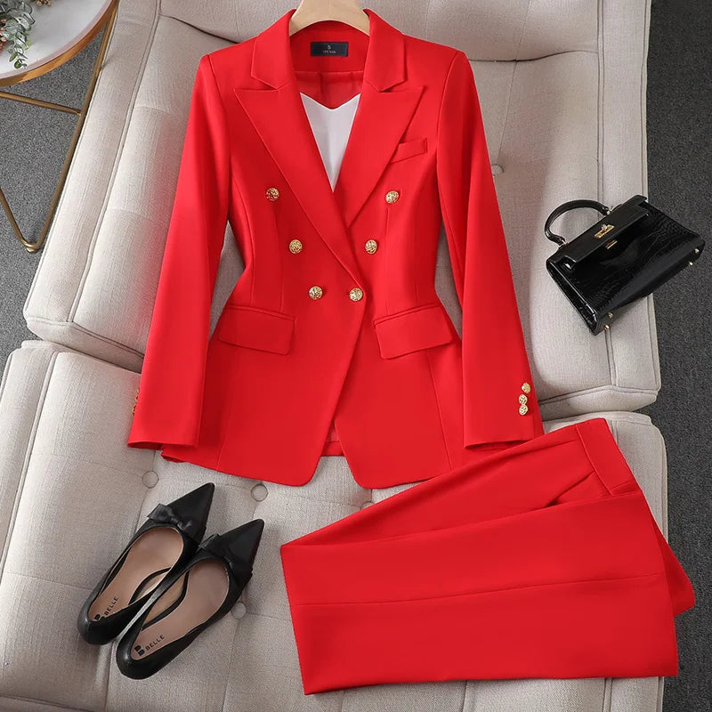 Ensemble Blazer & Pantalon Femme | Élégant & Professionnel | Touche Audacieuse