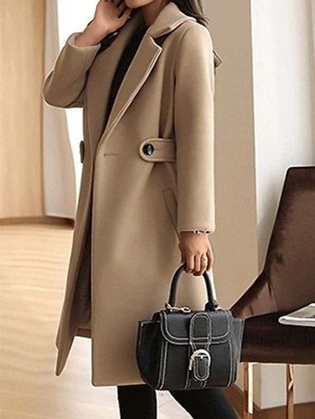 Sara | Manteau en Laine Ceinturé | Élégance & Chaleur