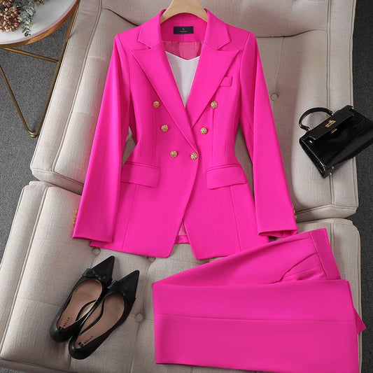 Ensemble Blazer & Pantalon Femme | Élégant & Professionnel | Touche Audacieuse