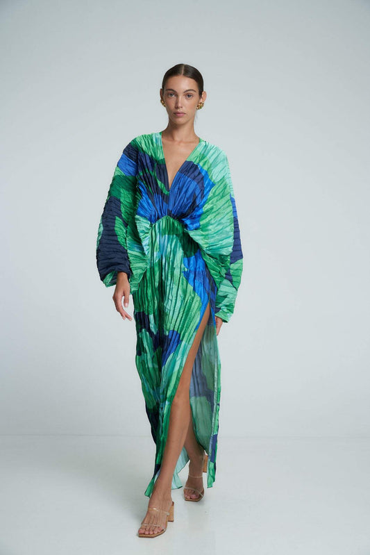 Robe Kaftan Maxi Plissée | Élégance & Légèreté | Style Resort